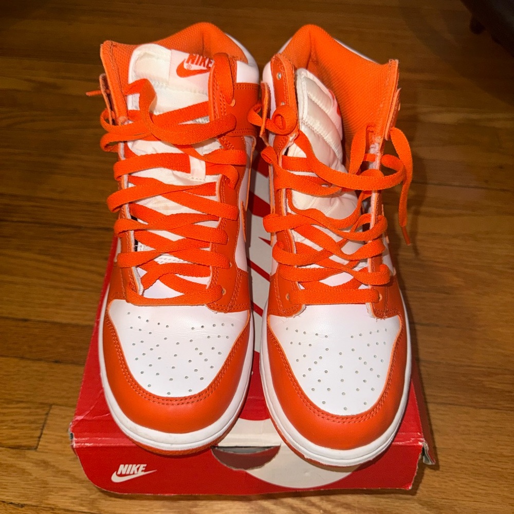 Nike High-Top Sneakers in Bold Orange and White